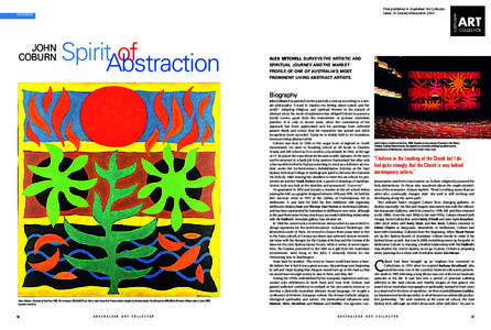 First published in Australian Art Collector, Issue 14 October-December 2000 DOSSIER  JOHN