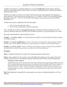 Microsoft Word - BLANKET TRAVEL REQUEST PROCEDURE