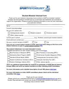 Microsoft Word - AASP Member Interest Form_1docx