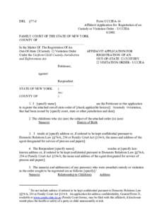 DRL  §77-d Form UCCJEA-14 Affidavit Application for Registration of an