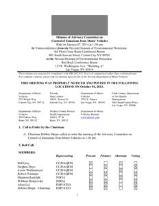 Minutes of Advisory Committee on Emissions - January 7, 2014