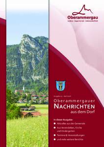 Ausgabe 15 Ι AprilOberammergauer NachrichteN aus dem Dorf