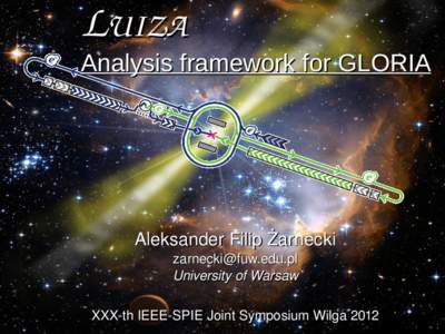 LUIZA  Analysis framework for GLORIA Aleksander Filip Żarnecki 