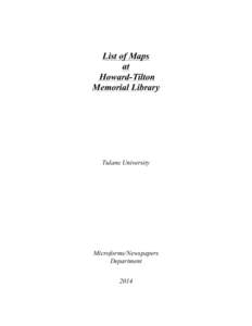 List of Maps at Howard-Tilton Memorial Library  Tulane University