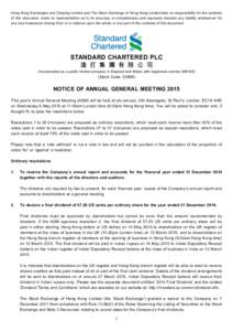 Hong Kong Exchanges and Clearing Limited and The Stock Exchange of Hong Kong Limited take no responsibility for the contents of this document, make no representation as to its accuracy or completeness and expressly discl