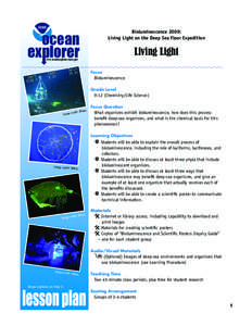 ocean  Bioluminescence 2009: Living Light on the Deep Sea Floor Expedition  Living Light