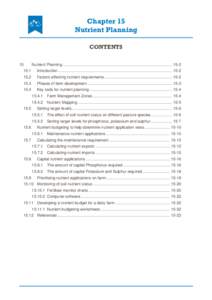 Chapter 15 Nutrient Planning CONTENTS 15  Nutrient Planning ....................................................................................................... 15-2