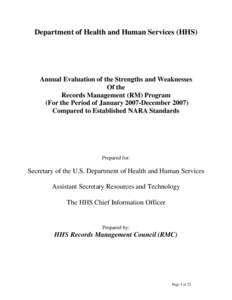 HHS Annual RM Report[removed]Assessment)