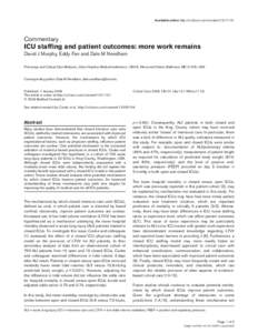 Available online http://ccforum.com/contentCommentary ICU staffing and patient outcomes: more work remains David J Murphy, Eddy Fan and Dale M Needham