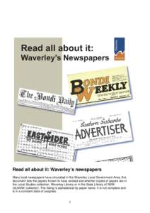Read all about it: Waverley’s newspapers