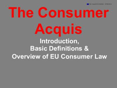 The Consumer Acquis Ref. Ares[removed][removed]Introduction,