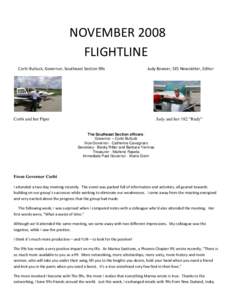 NOVEMBER 2008 FLIGHTLINE Corbi Bulluck, Governor, Southeast Section 99s Judy Bowser, SES Newsletter, Editor