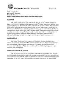 Town of Candia – Interoffice Memorandum  Page 1 of 1 Date: 11 April 2011 To: Board of Selectmen