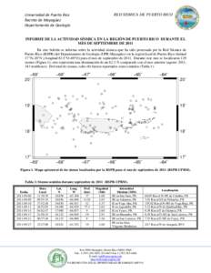RED SISMICA DE PUERTO RICO  Universidad de Puerto Rico Recinto de Mayagüez Departamento de Geología