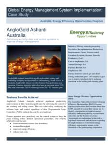Global Energy Management System Implementation: Case Study: Australia, Energy Efficiency Opportunities Program