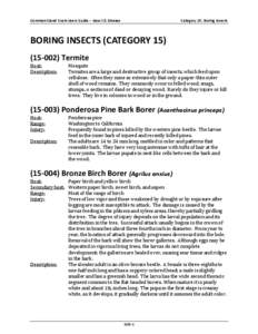 Common Stand Exam Users Guide – Insect & Disease  Category 15: Boring Insects BORING INSECTS (CATEGORY[removed]Termite