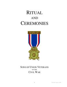 RITUAL AND CEREMONIES  SONS OF UNION VETERANS