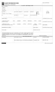 PLACE OF APPLICATION:  CLIENT INFORMATION FORM (PLEASE PRINT ALL INFORMATION)  CLIENT INFORMATION