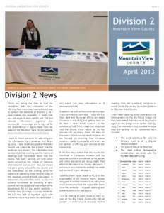 DIVISION 2 MOUNTAIN VIEW COUNTY  Issue 2 Division 2 Mountain View County