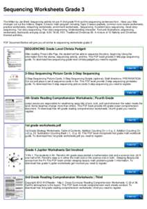 Sequencing Worksheets Grade 3 The Mitten by Jan Brett. Sequencing activity for pre K-2nd grade Print out the sequencing sentences from . Have your little chomper cut out the mittens. Staple. Envision math program includi