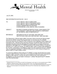 United States / California Proposition 63 / California statutes / California Mental Health Services Act / WIC