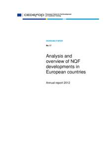 European Centre for the Development of Vocational Training WORKING PAPER No 17