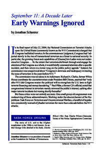September 11: A Decade Later  Early Warnings Ignored by Jonathan Schanzer  I