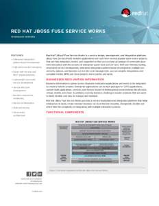 RED HAT JBOSS FUSE SERVICE WORKS TECHNOLOGY OVERVIEW FEATURES •	 Enterprise integration pattern-based development