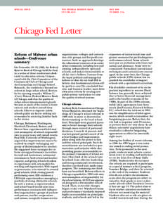 SPECIAL ISSUE  THE FEDERAL RESERVE BANK OF CHICAGO  MAY 2000