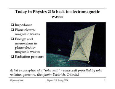 Mathematical analysis / Plane wave / Wave equation / Wave / Electromagnetic radiation / Electrical impedance / Calculus / Wave mechanics / Physics