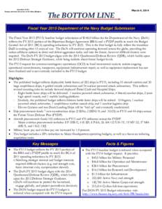 A product of the Deputy Assistant Secretary of the Navy (Budget) March 4, 2014  The BOTTOM LINE