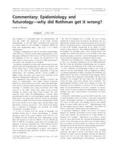 Published by Oxford University Press on behalf of the International Epidemiological Association ß The Author 2007; all rights reserved. Advance Access publication 27 July 2007 International Journal of Epidemiology 2007;