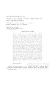 Indian J Physiol Pharmacol 2006; 50 (1) : 41–47  EFFECT OF YOGA BASED LIFESTYLE INTERVENTION ON STATE AND TRAIT ANXIETY NIDHI GUPTA, SHVETA KHERA, R. P. VEMPATI, RATNA SHARMA* AND R. L. BIJLANI