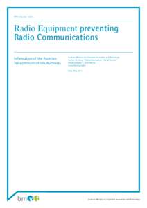 OFB-InfoLetterRadio Equipment preventing Radio Communications Information of the Austrian Telecommunications Authority