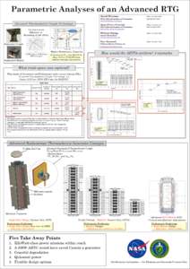 Advanced Thermoelectric Couple Technology  David Woerner: Office: 