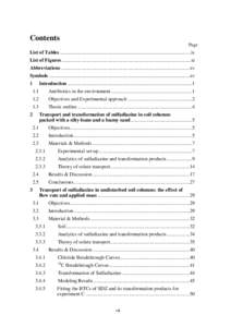 Contents Page List of Tables ........................................................................................................ix List of Figures.....................................................................