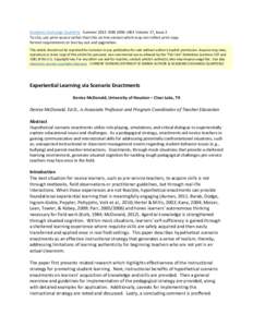 Critical pedagogy / Philosophy of education / Educational technology / E-learning / Situated cognition / Simulation / Experiential learning / Active learning / Education / Educational psychology / Alternative education