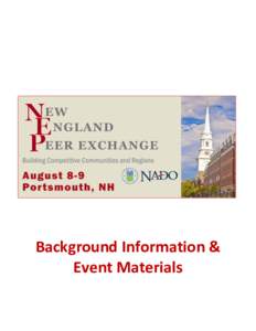 Background Information & Event Materials Welcome Thank you for joining us in Portsmouth! This peer exchange is designed to build the capacity of HUD Sustainable Communities Regional Planning and Community Challenge gran