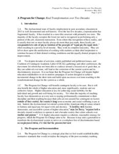 Program For Change: Real Transformation over Two Decades Revision:– May 2013 Page 1 of 15