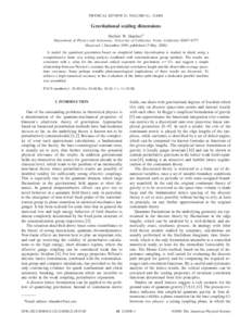 PHYSICAL REVIEW D, VOLUME 61, [removed]Gravitational scaling dimensions Herbert W. Hamber* Department of Physics and Astronomy, University of California, Irvine, California[removed] 共Received 1 December 1999; publishe