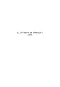 LA COMTESSE DE SALISBURY (1839) ALEXANDRE DUMAS  La comtesse de Salisbury