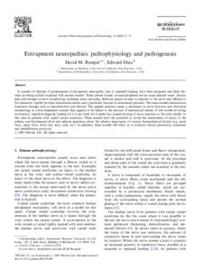 Journal of Electromyography and Kinesiology[removed]–75 www.elsevier.com/locate/jelekin Entrapment neuropathies: pathophysiology and pathogenesis David M. Rempel a,, Edward Diao b a