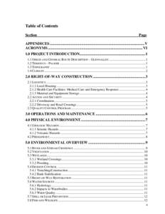 Table of Contents Section Page  APPENDICES .....................................................................................................V