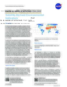 National Aeronautics and Space Administration  DATA & APPLICATIONS Satellite-Derived Environmental Indicators