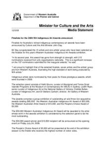 2009 WA indigenous art awards artists announced