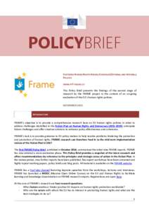 E  POLICYBRIEF FOSTERING HUMAN RIGHTS AMONG EUROPEAN (EXTERNAL AND INTERNAL) POLICIES WWW.FP7-FRAME.EU