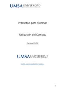 Instructivo para alumnos  Utilización del Campus UMSA - Gerencia de Informática -