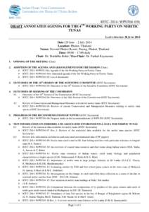 DRAFT ANNOTATED AGENDA FOR THE 4 TUNAS TH  IOTC–2014–WPNT04–01b