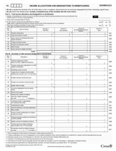 T3 –  SCHEDULE 9 INCOME ALLOCATIONS AND DESIGNATIONS TO BENEFICIARIES