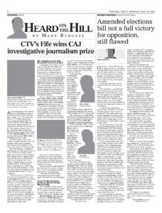 2  THE HILL TIMES, MONDAY, MAY 19, 2014 FEATURE BUZZ